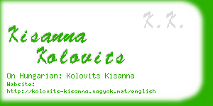 kisanna kolovits business card